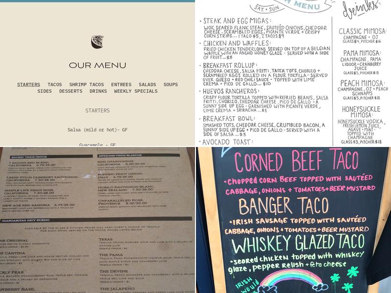Cantina 76 Menu