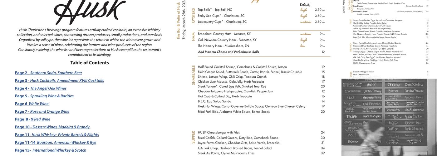 Husk Menu
