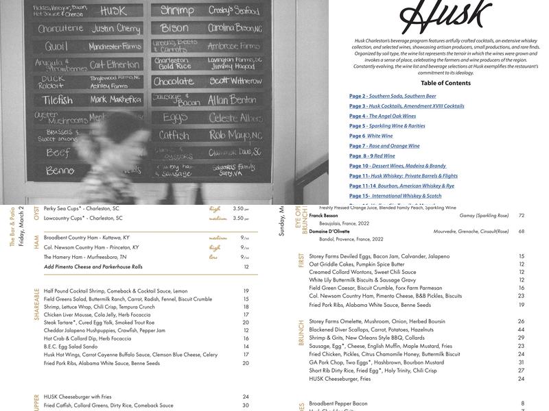 Husk Menu