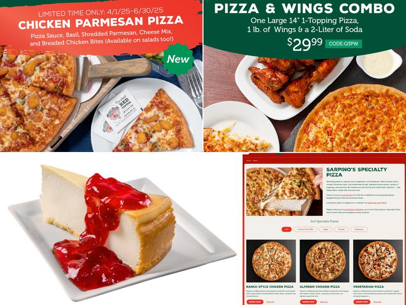 Sarpino's Pizzeria Roseville Menu