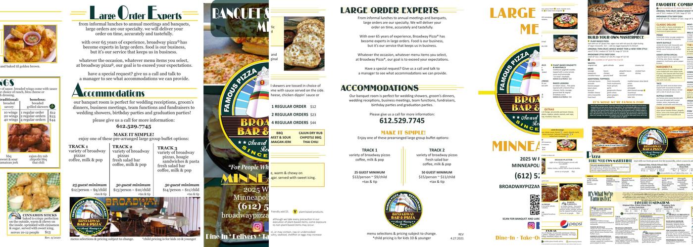 Broadway Pizza Menu