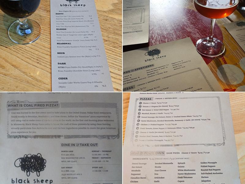 Black Sheep Coal Fired Pizza Menu