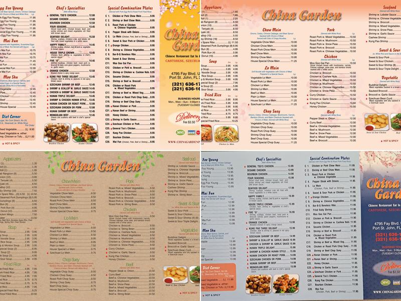 China Garden Menu