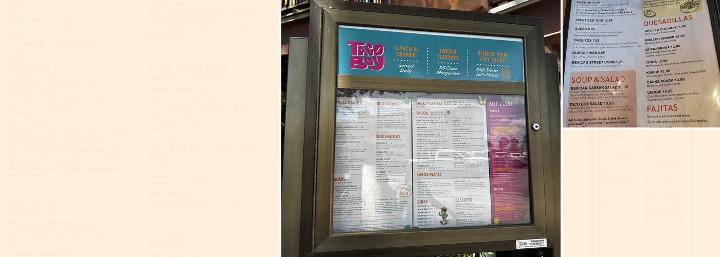 Taco Boy Folly Beach Menu