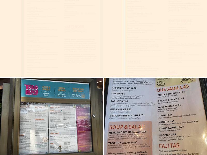 Taco Boy Folly Beach Menu