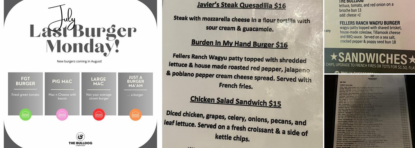 The Bulldog Lowertown Menu