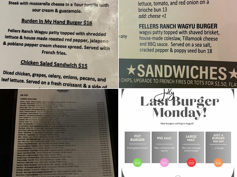 The Bulldog Lowertown Menu