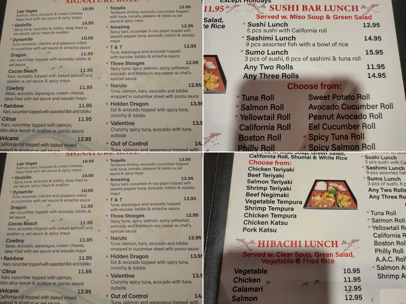 Sumo Japanese Restaurant Menu