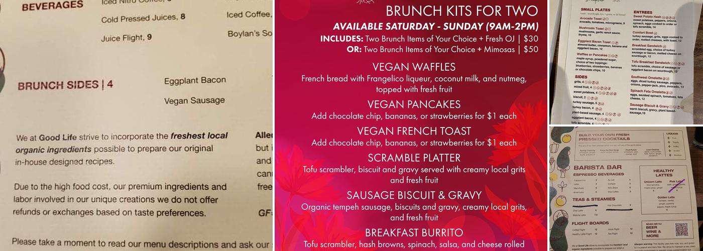 Good Life Cafe Menu