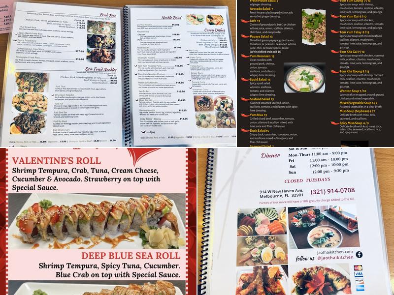Jao Thai Kitchen Menu