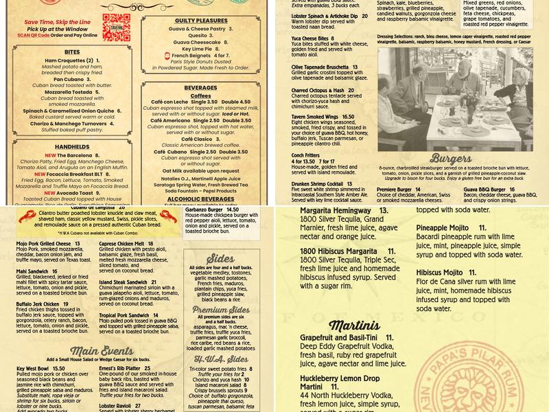 Hemingway's Tavern Menu