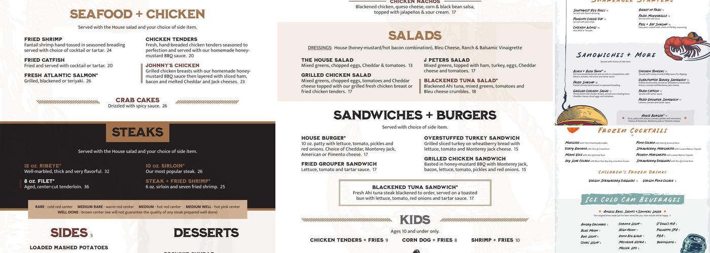 Catfish Johnny's - Lake Murray Menu