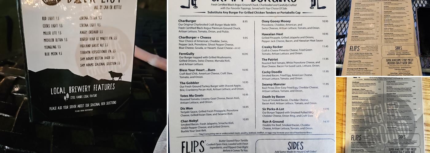 Higher Ground Char House LLC Menu