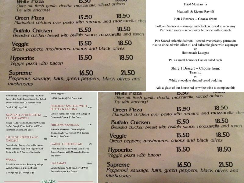 Tonella's Pizza Kitchen Menu