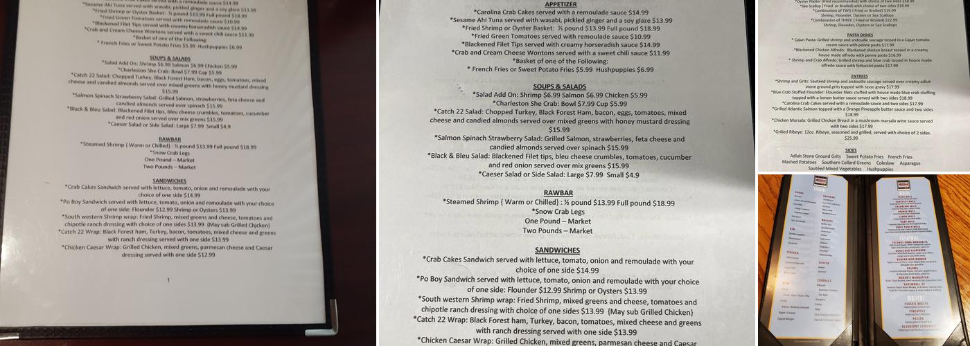 Catch 22 Menu