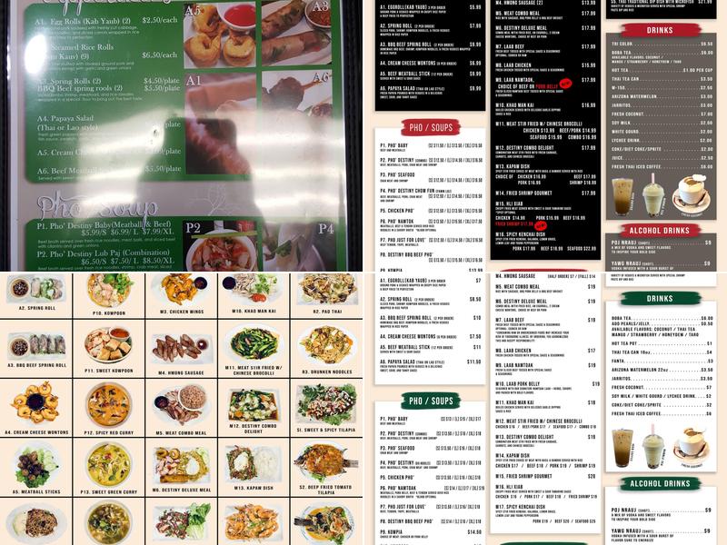 Destiny Cafe Menu