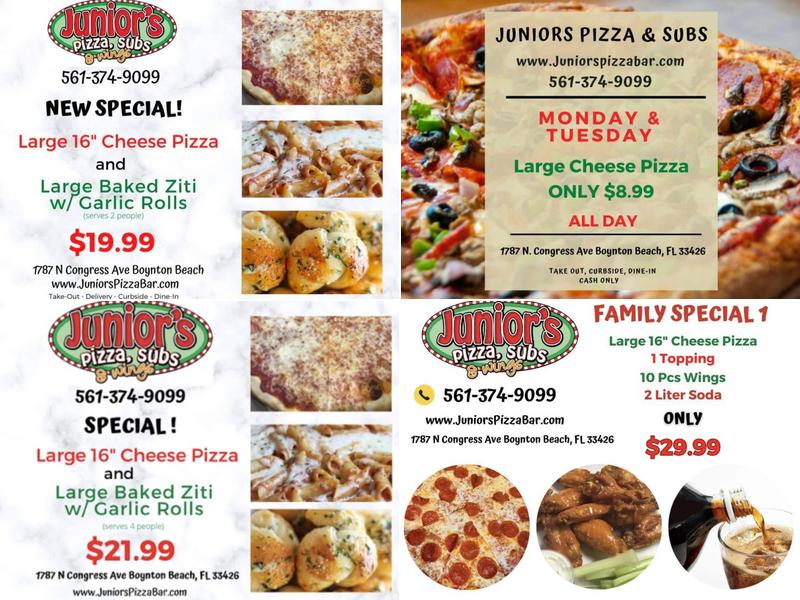 Juniors Pizza, Subs & Wings Menu