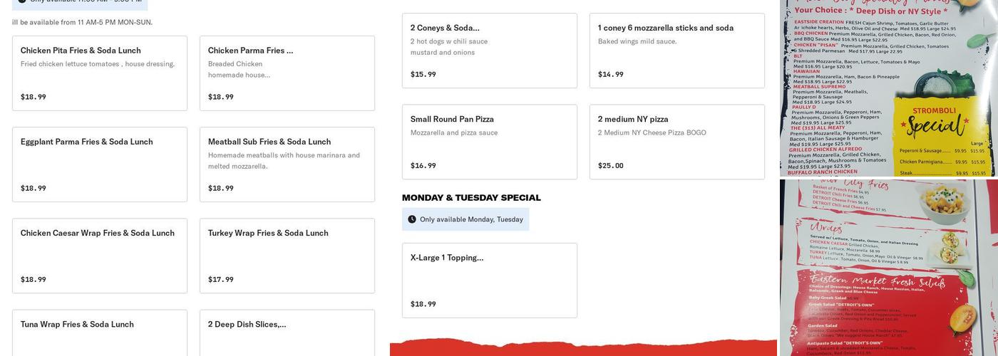 Motor City Pizza & Coney Menu