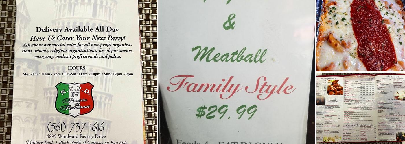 NYPD IV Pizzeria & Restaurant Menu