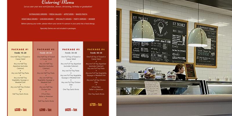 Francesca's Menu