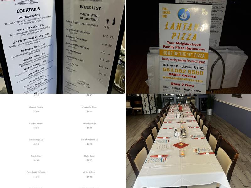 Lantana Pizza Menu