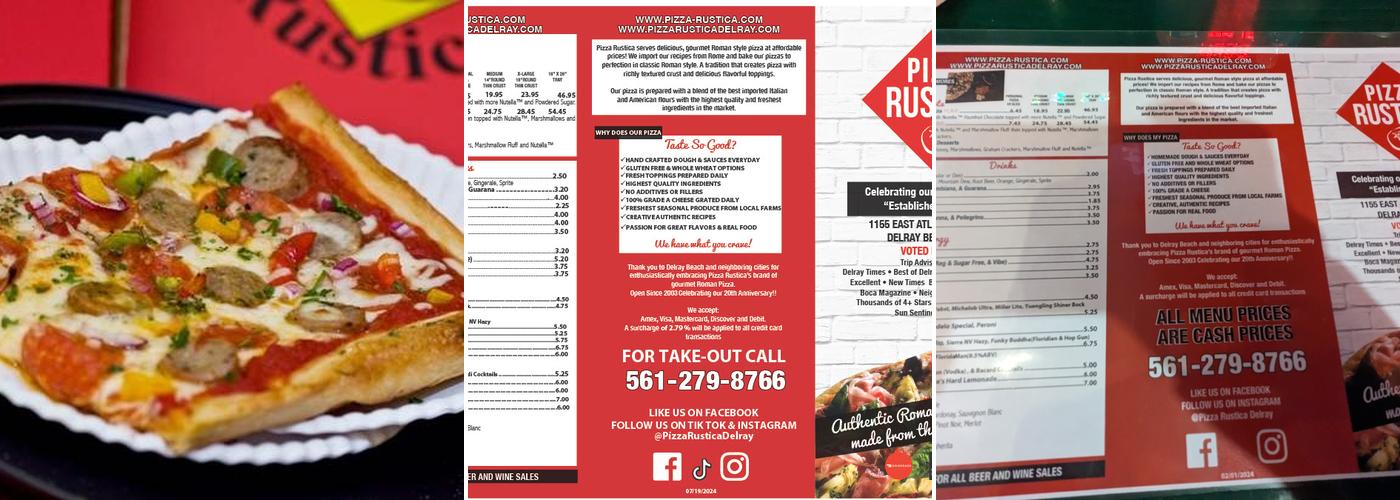 Pizza Rustica Delray Menu