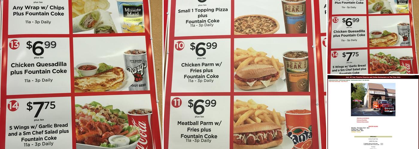 Firehouse Pizza Menu