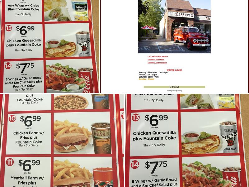 Firehouse Pizza Menu