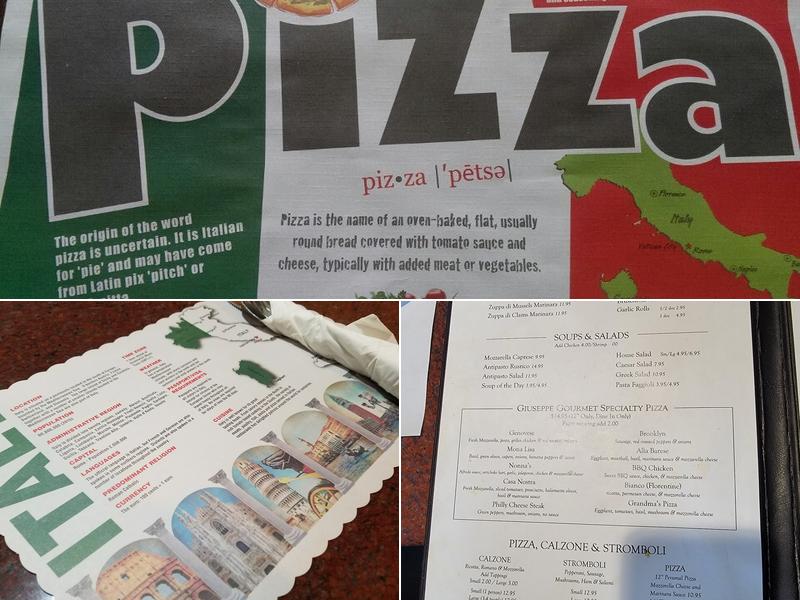 Papa Giuseppe Pizza Menu