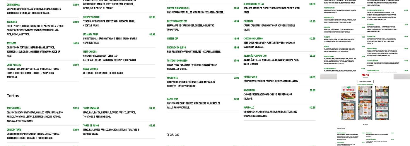 El Tequila Mexican Grill & Bar Menu