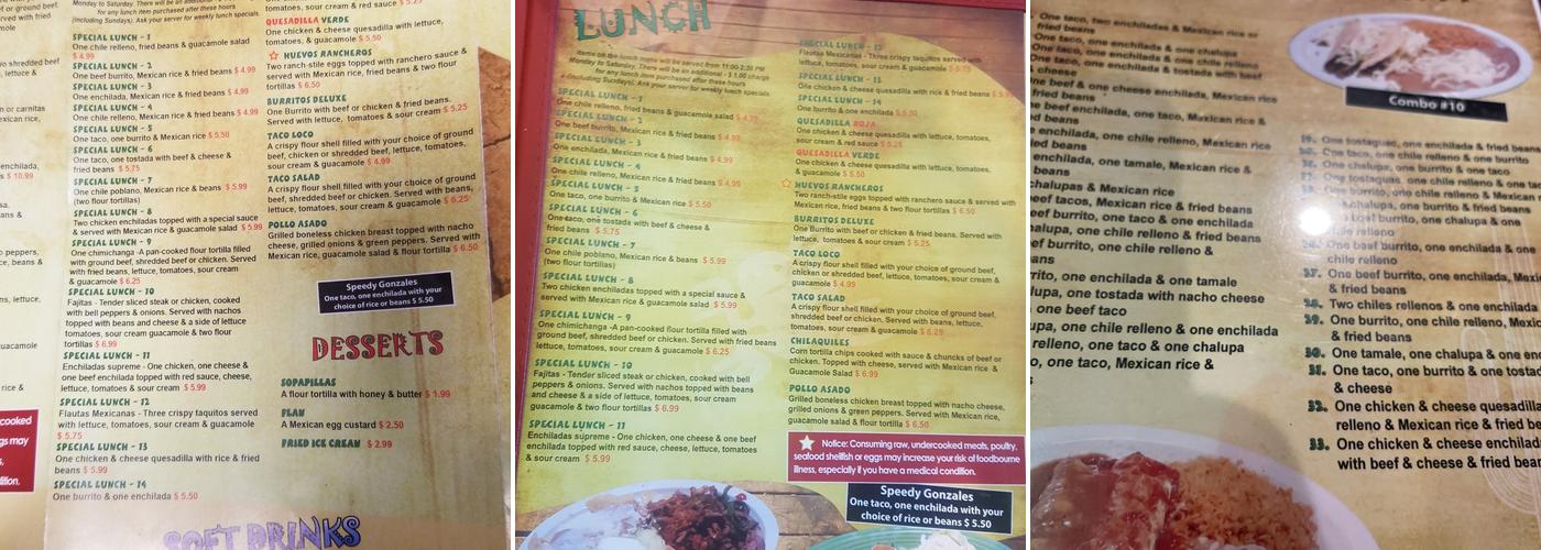 Yucatan Menu