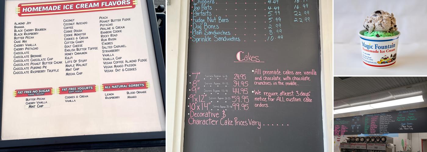 Magic Fountain Menu