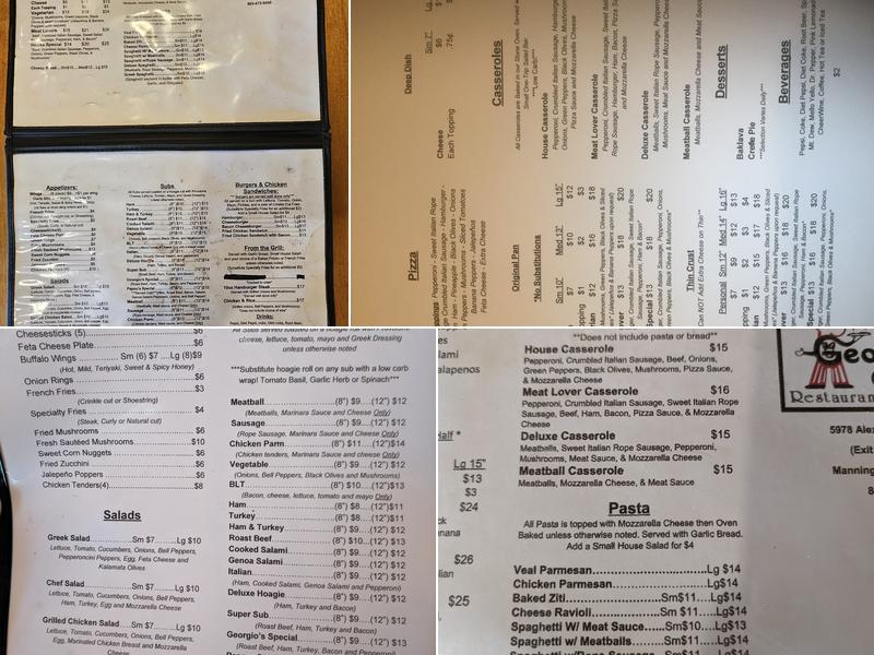Georgio's Restaurant & Pizza Menu