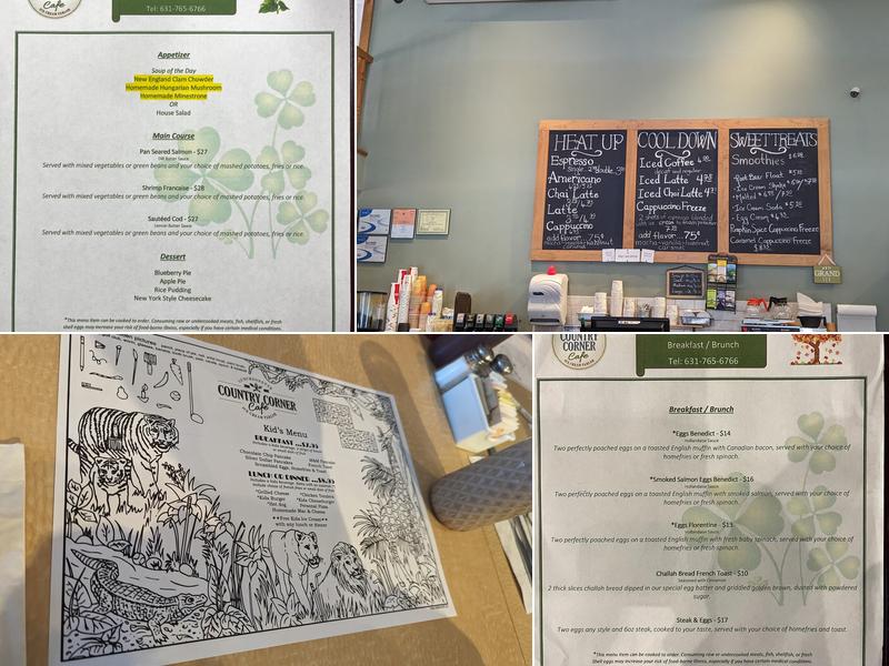 Country Corner Cafe Menu