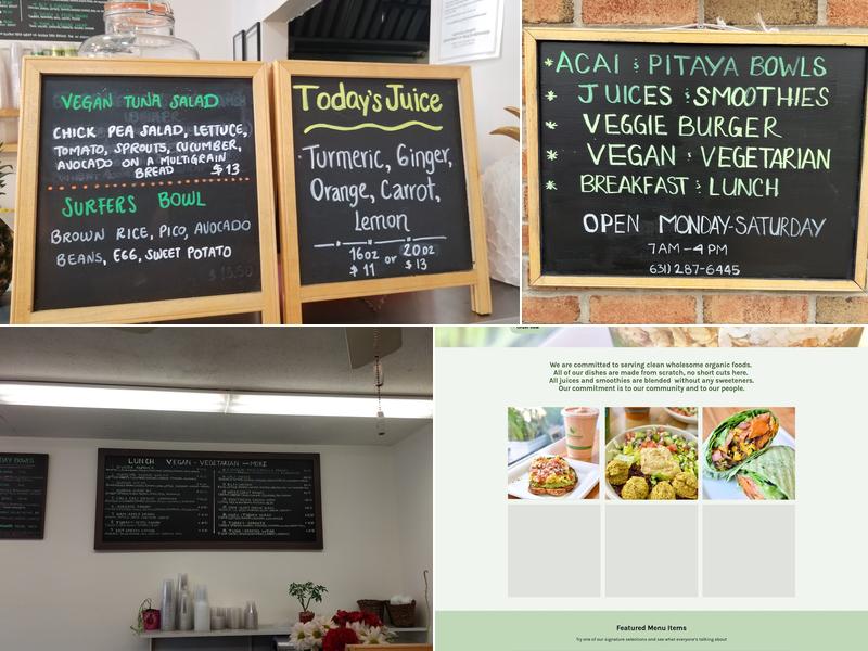 Four Oaks Cafe & Juice Bar Menu