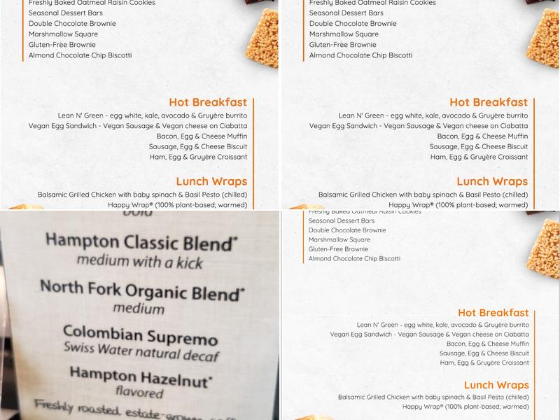 Hampton Coffee Company Menu