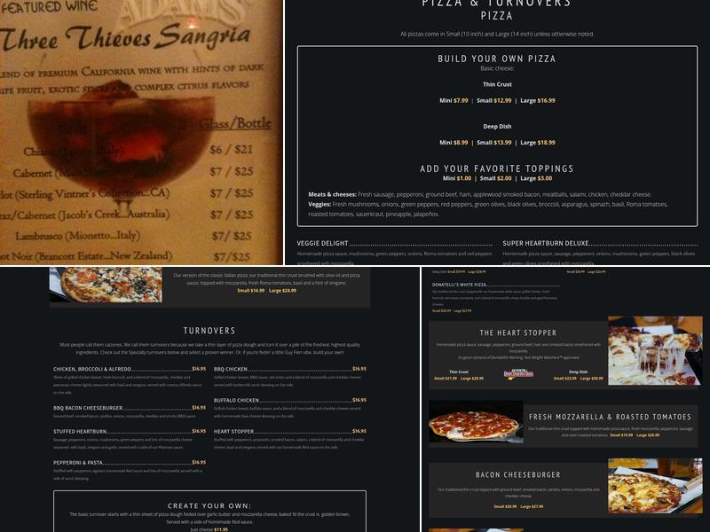 Donatelli's Menu