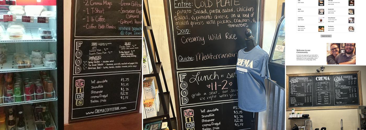 Crema Coffee Bar Menu