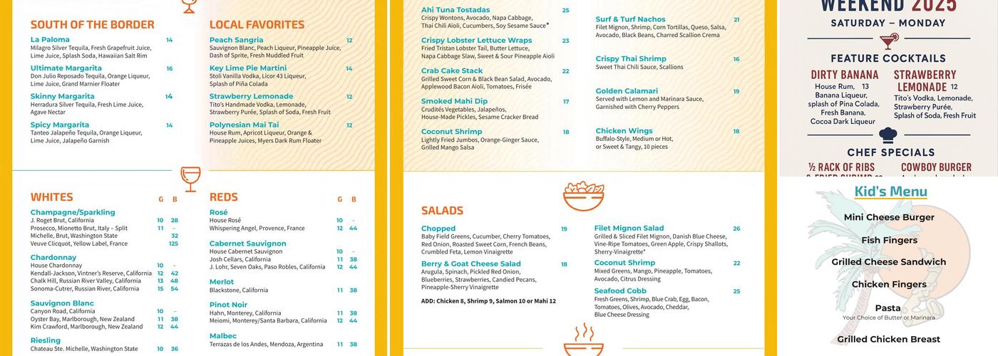 Banana Boat Menu
