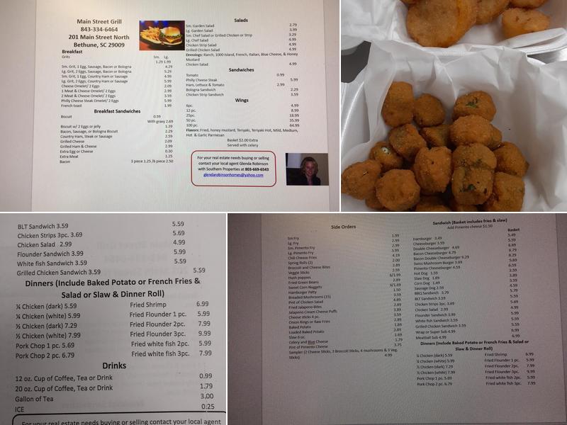 Main Street Grill Menu