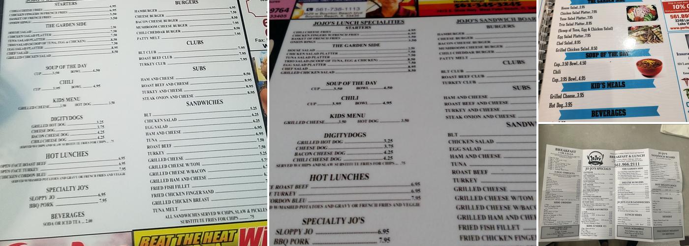 Jo-Jo's Cafe Menu
