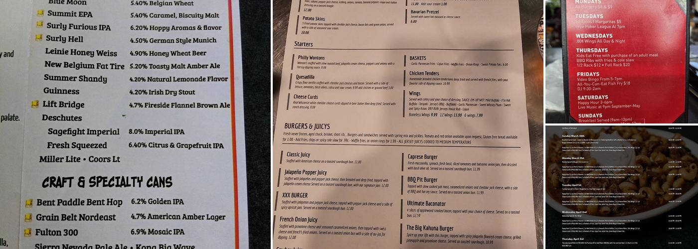 Jersey's Bar & Grill Menu