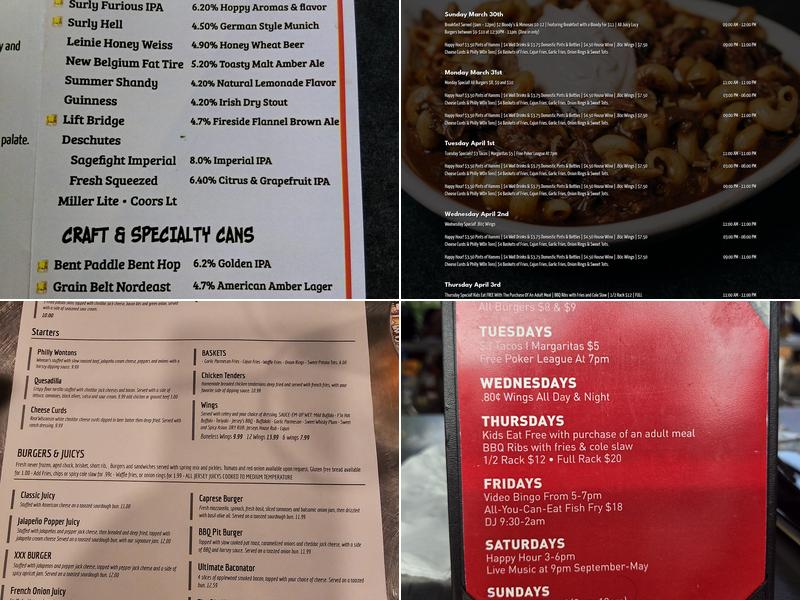 Jersey's Bar & Grill Menu