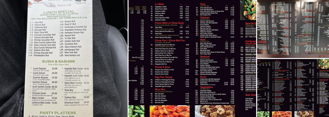 Fusion Express Menu