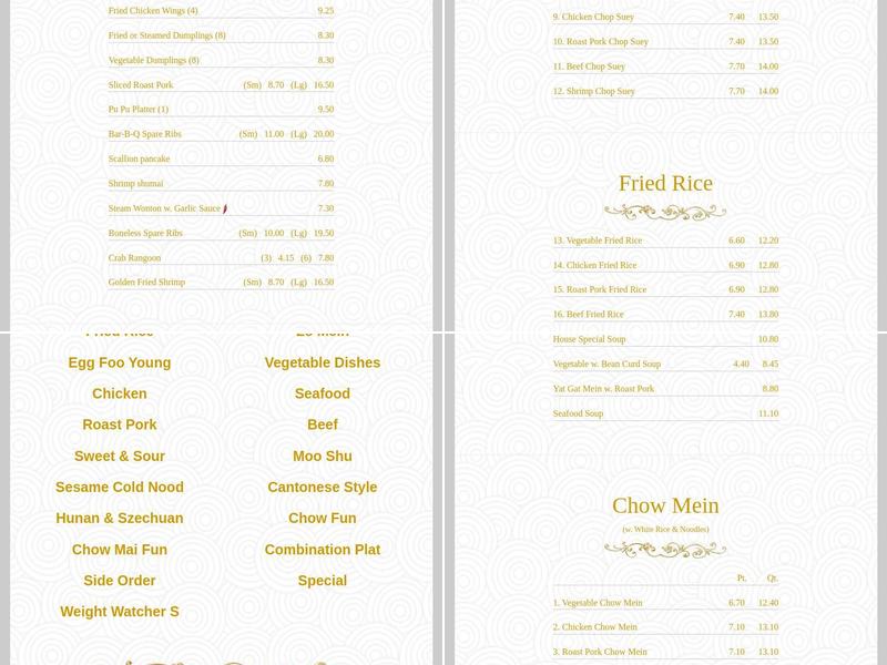 Chen's Garden Menu