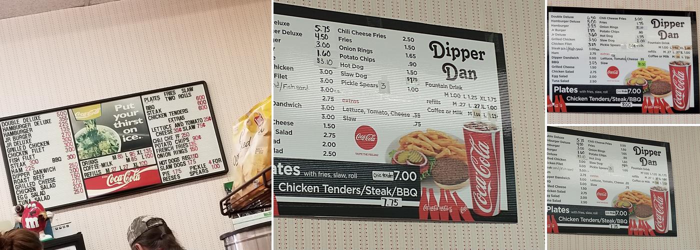 Dipper Dan Menu