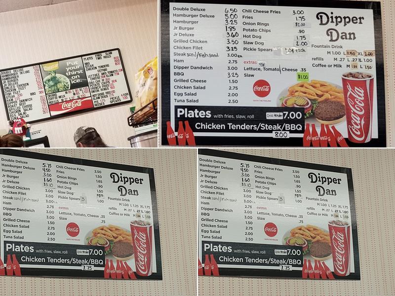 Dipper Dan Menu