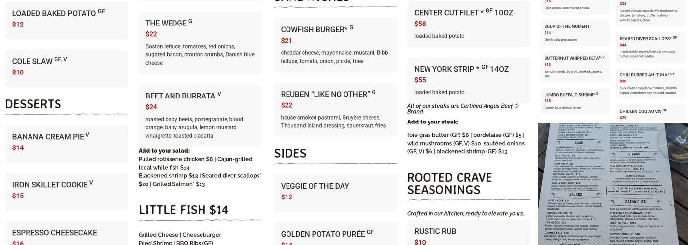 Cowfish Menu