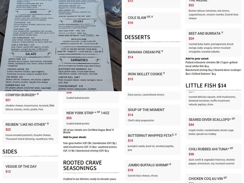 Cowfish Menu