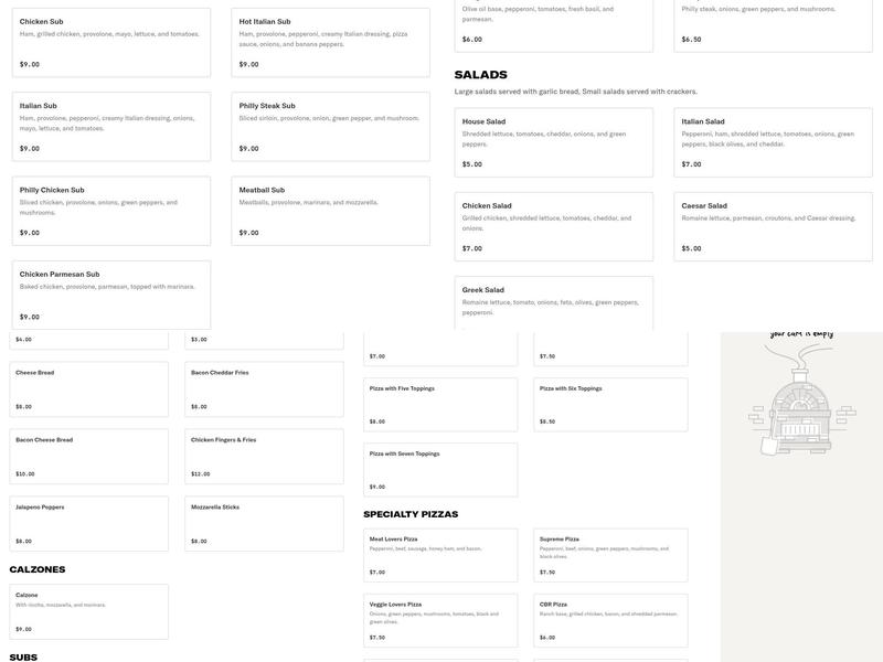 Mr. Edd's Pizza Plus Menu